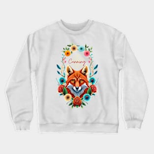 Fox and flowers tattoo style 5 Crewneck Sweatshirt